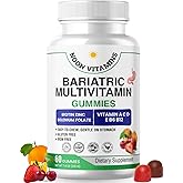 Bariatric Multivitamin Gummies | High Potency Iron Free with Methylated B12 & Folate | Daily Nutritional Support for Bariatric Lifestyle | Women & Men | 60 Gummies (30-Day Supply) | Halal Certified