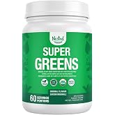 Nested Naturals Super Greens Daily Superfood Powder - Certified USDA Organic Green Powder w/Whole Foods, Spirulina Powder, Wh