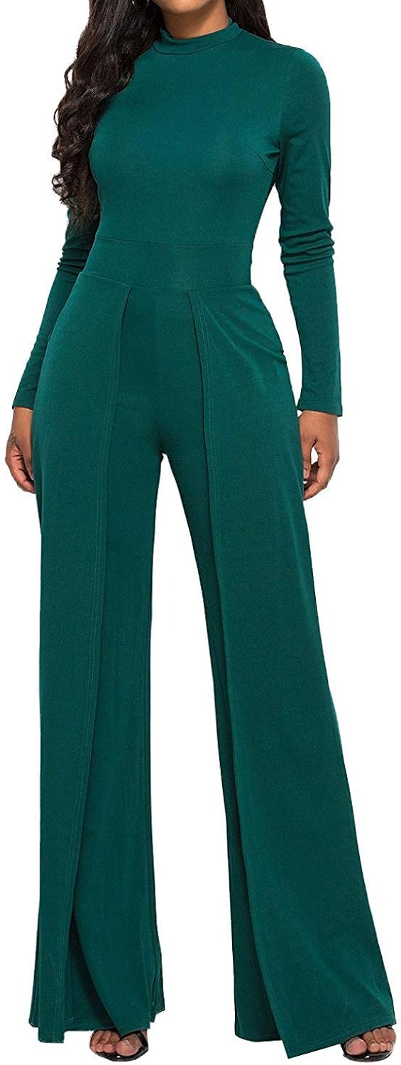 Jumpsuit Damen Frühling Herbst Lang Overall Elegant Classic Festliche