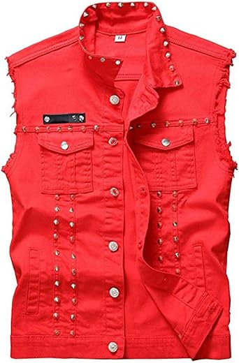 red denim vest mens