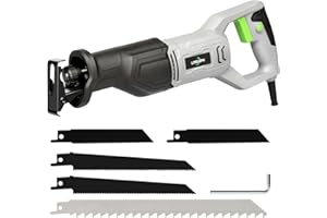 LITELEPH Reciprocating Saw,120V 6.0 Amp Variable Speed Trigger Electric Hand Saw with 3000SPM Max,4/5" Stroke Length and 5pcs Saw Blades for Metal Wood PVC