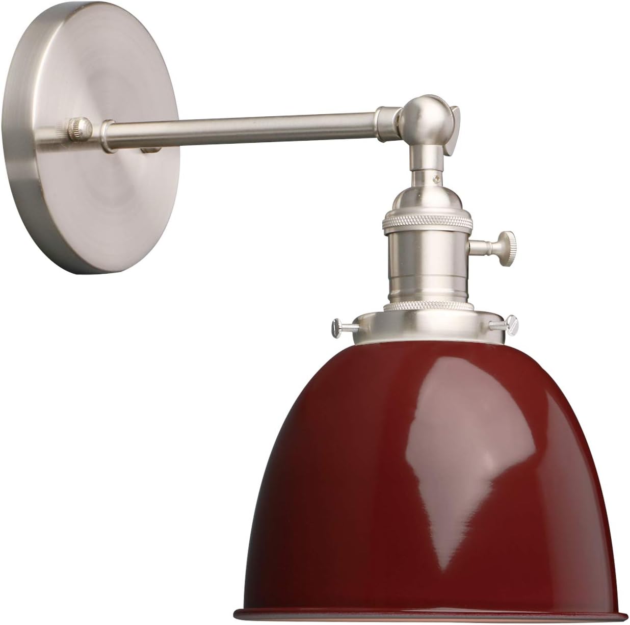 Phansthy Industrial Wall Light with On Off Switch, Retro Wall Lamp with Dome Metal Shade