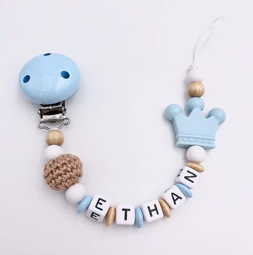 Attache Tetine Attache Sucette Bebe Personnalise Garcon Couronne Amazon Fr Handmade