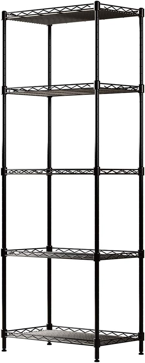 Amazon Kanti スチールラック 収納 ラック 棚 5段 幅55 奥行30 高さ158cm ポール径15 8mm メタルシェルフ キッチン棚 ノワール サビに強い メタルラック本体 オンライン通販