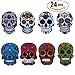 Netany 24-Pack Sugar Skull Magnets with Refrigerator Magnets - Magnetic Pins, Dia de los Muertos | Day of the Dead, Full Color, Calavera, Death's Head Style, Mini Size About 1'' ( 3 Set )