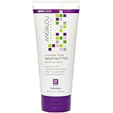 Andalou Naturals Body Butter, Lavender Firming Cream,8 Oz, Shea Butter, Cocoa Butter & Primrose Oil, Body Moisturizer for Dry Skin, Vegan