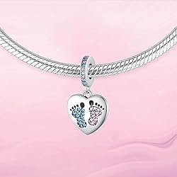 VALGACLS Baby Footprints Charm Baby Feet Charm Foot