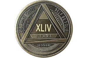 MYRECOVERYSTORE AA Coin with Roman Numeral Alcoholics Anonymous (1-60 Years) Year 44