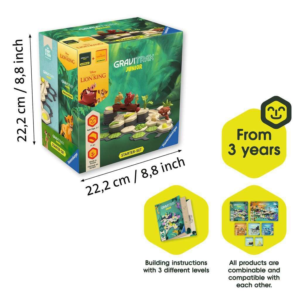 Ravensburger GraviTrax Junior: Lion King Bundle| STEM Toy | Enhances Creative Thinking | Globally Recognized Brand | Ideal for Kids Ages 3 and Up