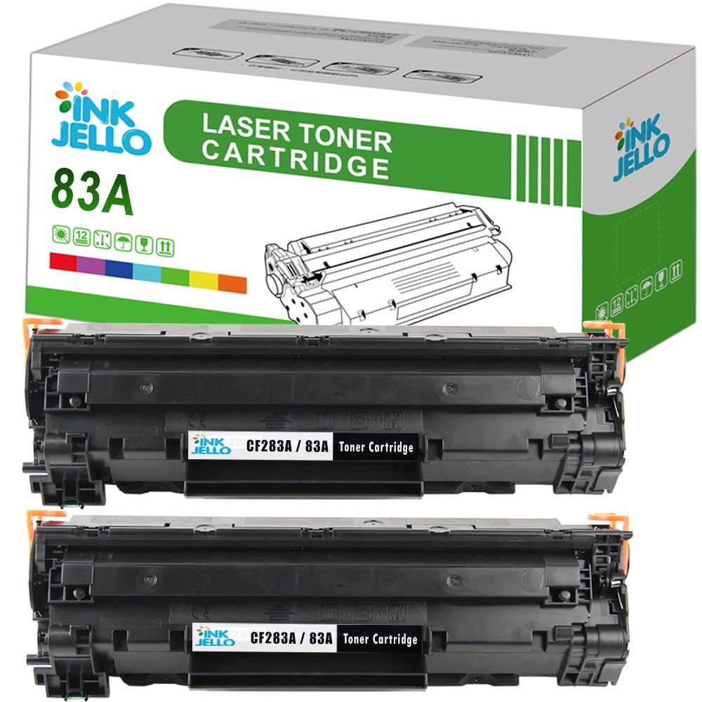 InkJello Toner Cartridge For Printer, Compatibile with HP LaserJet Pro M201dw M201n MFP M125a MFP M125nw MFP M125rnw MFP M127fn MFP M127fp MFP M127fw MFP M225dn MFP M225dw CF283A (Black, 2-Pack)