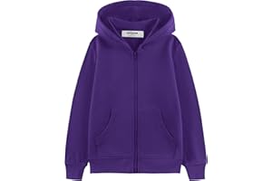 Kid Nation Kids Soft Brushed Fleece Zip-Up Hooded Sweatshirt Hoodie for Boys or Girls 4-12 Years