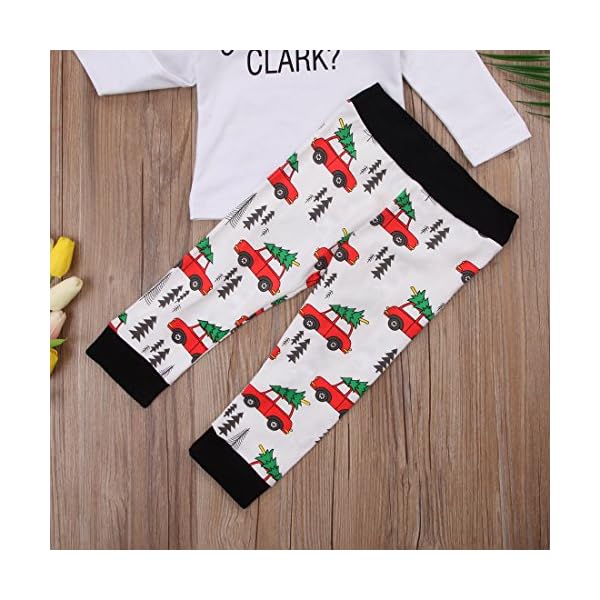 2Pcs Baby Boys Long Sleeve Letter Romper T-Shirt Pants Christmas Cotton Pajama Outfits Set - Image 8