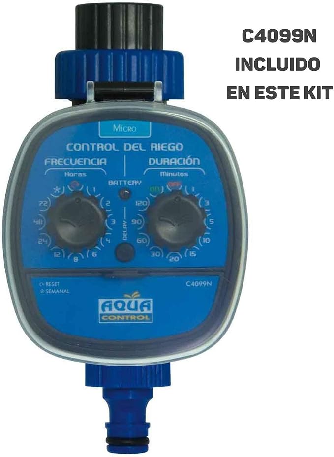 Aqua Control Programador C4099O + Kit Micro-riego para 12 Plantas ...