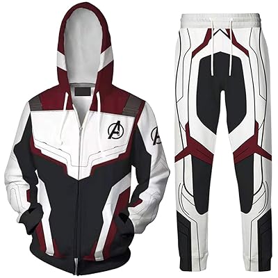 Pandolah Avenger's Endgame Quantum Realm Hoodie Suit Tech Jacket Sweatshirts Pants Cosplay Costume