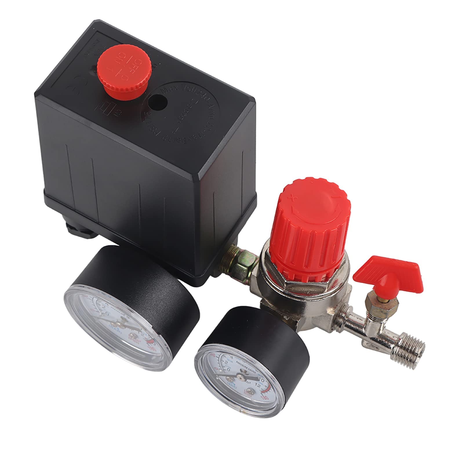 Air Compressor Air Compressor Air Valve Switch with Gauge Compressor Pressure Regulators Pressure Switch Control Valve (Plastic Manometer)