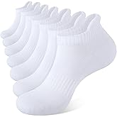 CLOSEMATE 7 Pairs Ankle Athletic Running Socks for Men Women - Comfortable Cotton Cushioned and Anti-Blister