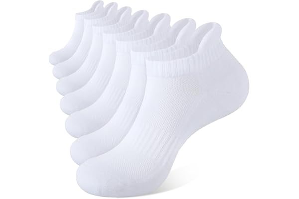CLOSEMATE Ankle Athletic Running Socks for Men Women Cushioned Comfortable Cotton Sport Low Cut Anti-Blister Socks 6/7 Pairs