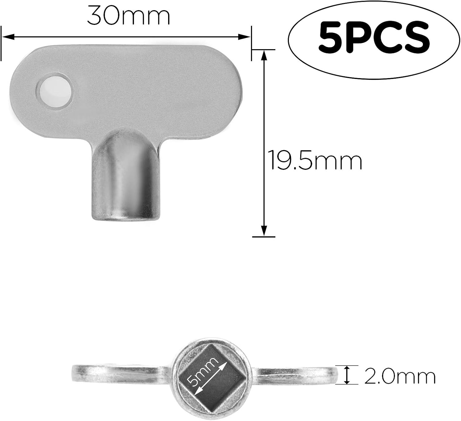 LUTER 5Pcs Radiator Valve Keys, Radiator Bleed Hole Key Radiator Vent Air Valve Key Plumbing