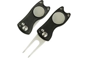 PINMEI Foldable Golf Divot Repair Tool with Golf Ball Marker