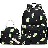 Fuyicat School Backpack Set for Girls, 3-in-1 Kids Teens Elementary Middle School Bags Bookbag with Lunch Bag Pencil Case