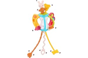 EnergyCell Montessori Baby Sensory Toys for 18+ Months，Food Grade Silicone Pull String Activity Toy, Sensory Toys for Toddlers, Travel Toys for Babies