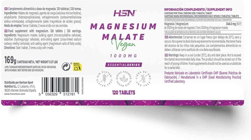Malato de Magnésio 1000 mg | 120 comprimidos