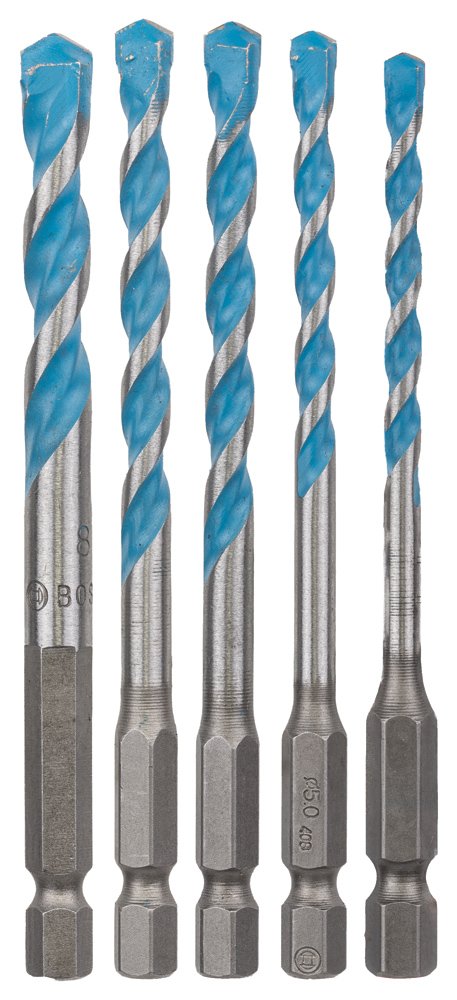 Bosch Professional 5-piece HEX-9 Construction Multi-Purpose Drill Bit Set (multi construction, Ø 4/5/6/8 mm, Accessories Impact Drills)