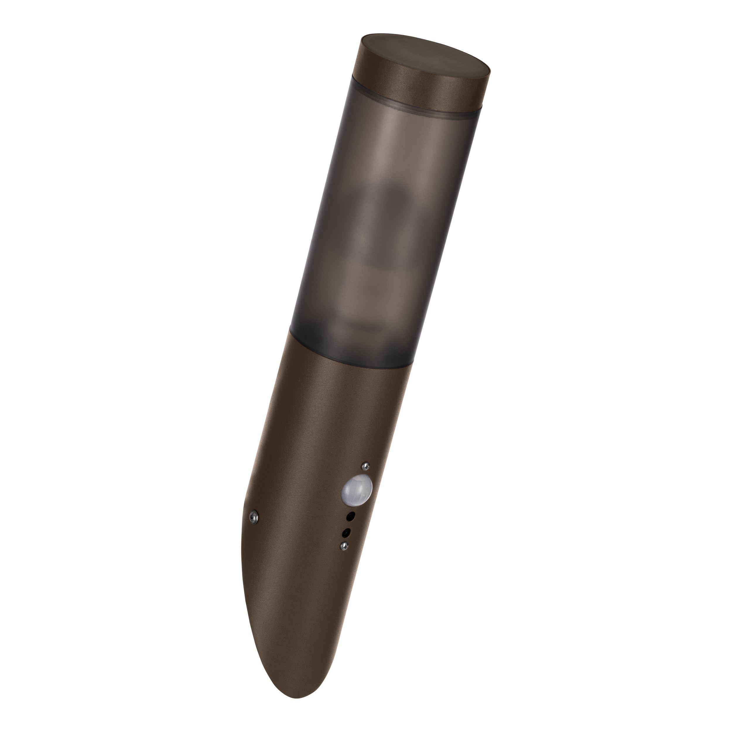 Eglo Outdoor wall lamp Helsinki, Outside wall Spotlight Made of Stainless Steel in Rust Brown, Porch Lighting with Motion Detector, Light Fixture with E27 Socket, IP44