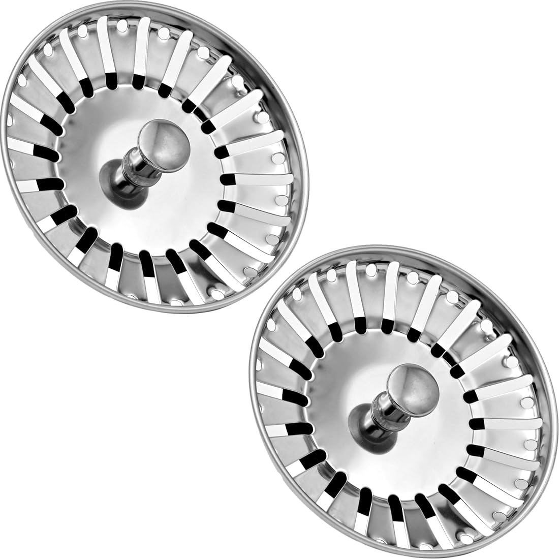 LICQIC Kitchen Sink Accessories, Stainless Steel Leak Proof Kitchen Sink Strainer Plug for Kitchen Sink Bowl, Diameter 84 mm (2 PCS)