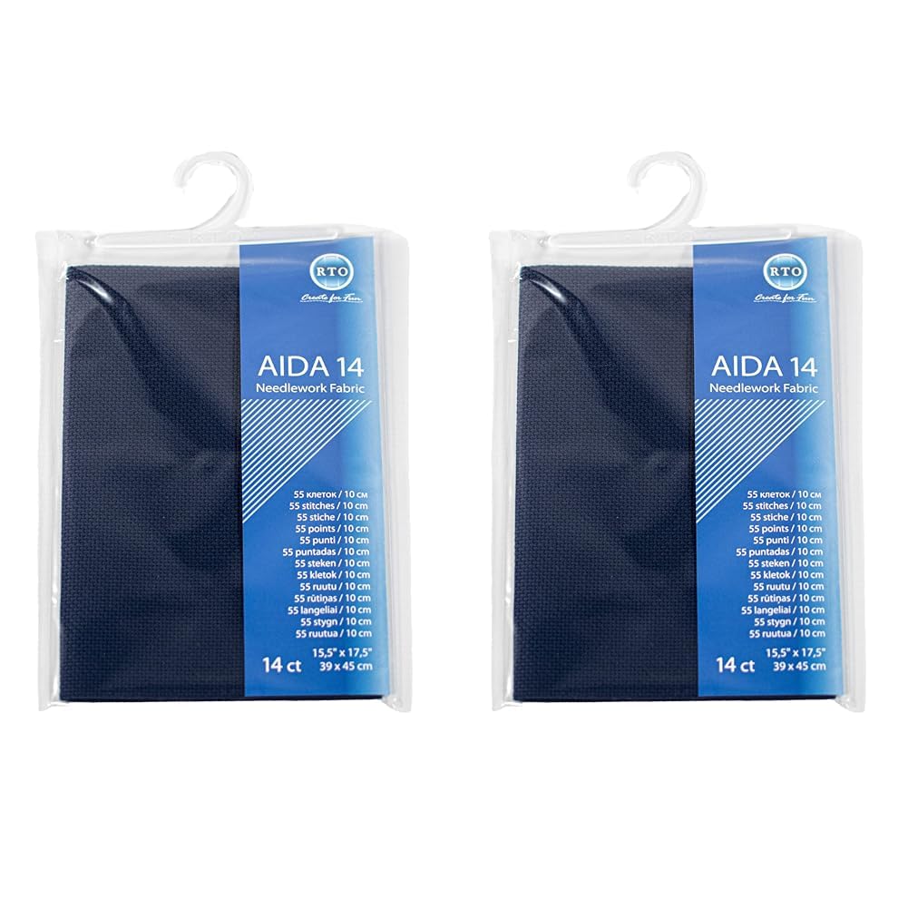 Mouldmaster Aida 14 Count Navy, 39cm x 45cm (Pack of 2)