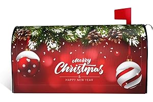 DADABULIU Christmas Mailbox Covers Ball Fir Branch Red Magnetic Letter Post Box Cover Standard Size 21 x 18 Inch Garden Yard Home New Year Holiday Decorative