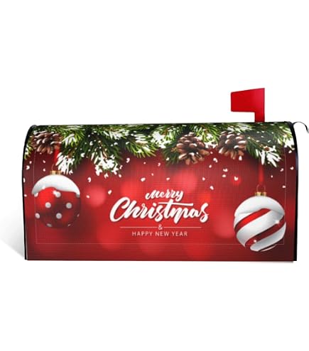 Zisqerts Magnetic Mailbox Cover For Christmas - 21x18 Inch Standard Size, Weatherproof PVC Yard Decor