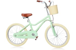 DEYGIA Girls Bike with Basket, Kids Bike for 3-14 Years, 14 16 inch Kid's Bicycle with Training Wheels, 20 inch with Kickstand, Retro Design Girls Bicycle