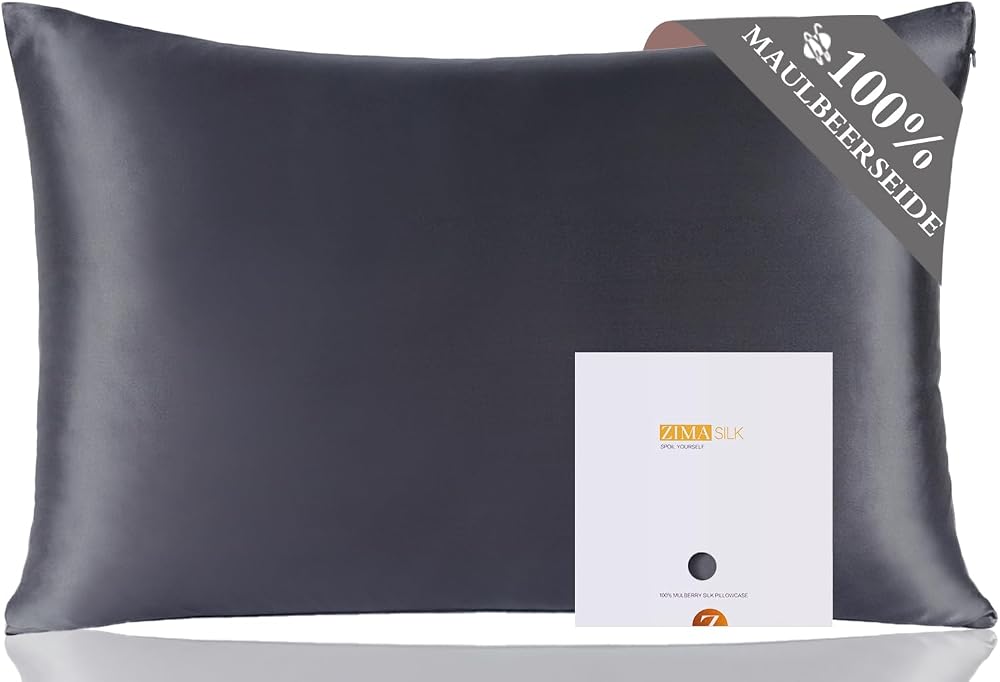 ZIMASILK 100% Mulberry Silk Pillowcase 19 Momme 80x80 cm Space Grey
