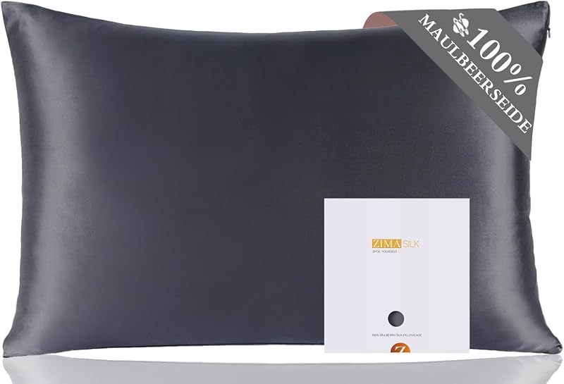 ZIMASILK 100% Mulberry Silk Pillowcase 19 Momme 80x80 cm Space Grey