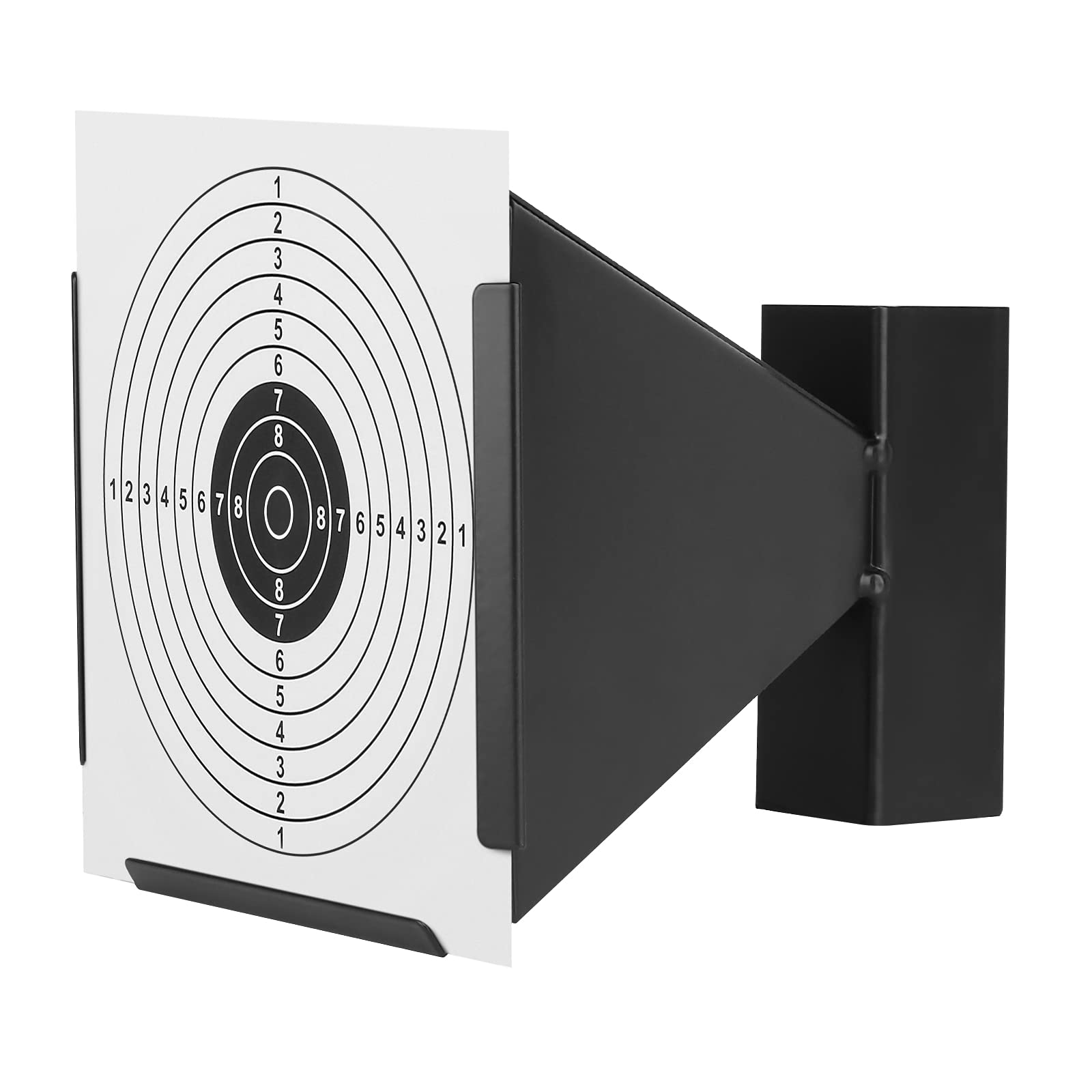 HUNTVP Air Rifle Shooting Funnel Target Holder Metal for 14 * 14cm Targets Airsoft Pellet Trap Learning Shooting Practice Trainning Indoor Outdoor