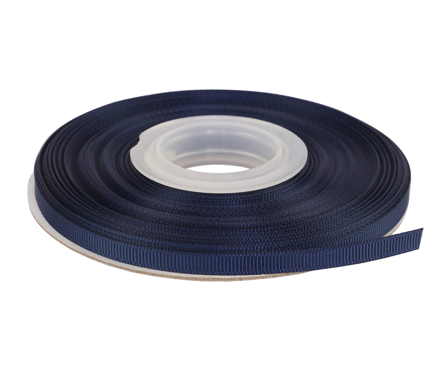Ribbonitlux 6mm Wide Solid Grosgrain Ribbon 22 Meters (370-Navy, Set for Gift Wrapping, Party Decor, Sewing Applications, Wedding and Craft