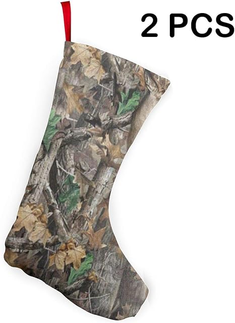 Amazon Co Jp Idcso リアルツリー迷彩柄壁紙 クリスマスストッキング 暖炉装飾 ギフトホルダー付き パーティー 家族 休日 クリスマス Home Kitchen