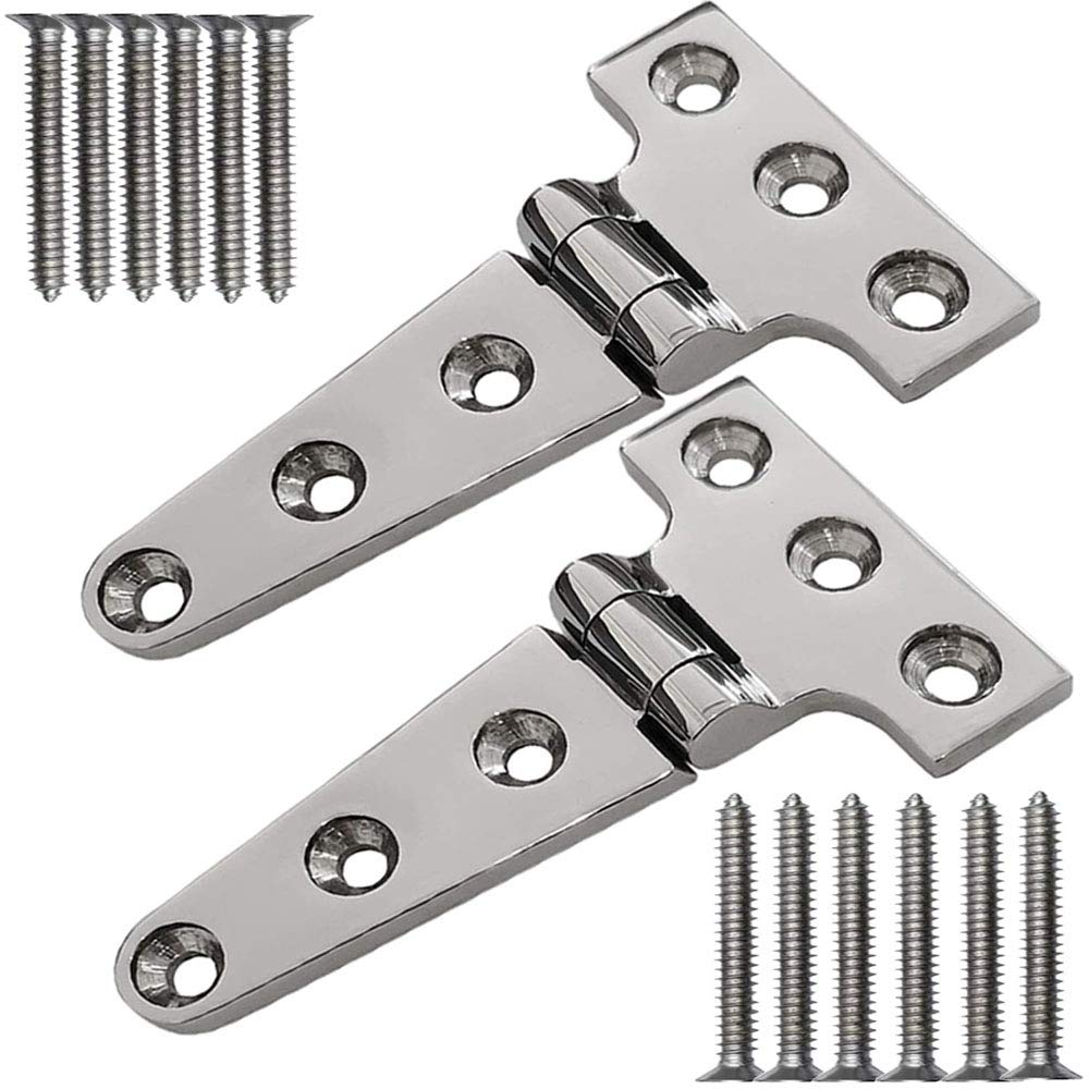 Beinuoyu BNY&H 316 Stainless Steel Heavy Duty Marine Grade T Hinge Cast Strap Hinge (4in)