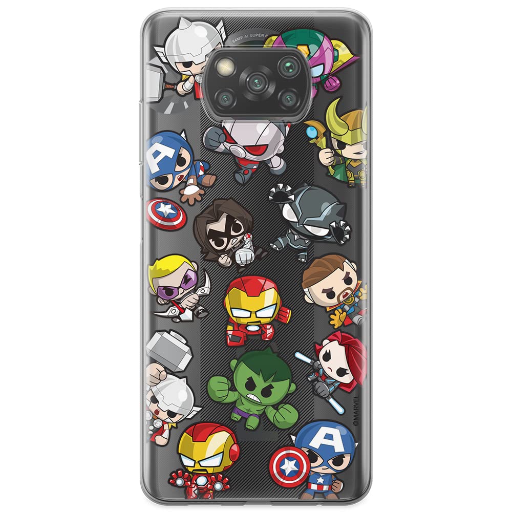 ERT GROUP mobile phone case for Xiaomi POCOPHONE X3 original and officially Licensed Marvel pattern Avengers 024 optimally adapted to the shape of the mobile phone, partially transparent