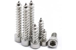 HH FASTENERS M3 100Pcs Tapping Screws Stainless Steel Hex Socket Cap Head Self-Tapping Screw (M3 x 25mm)