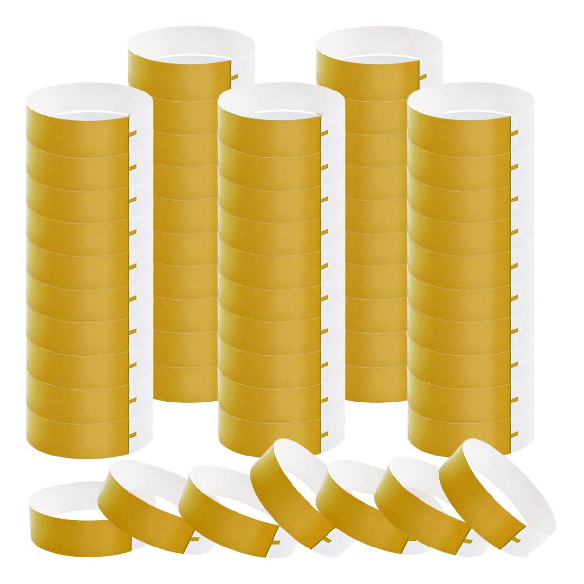 JNBGTU 600 Pack Wristbands for Events, Waterproof Papery Wrist Bands Disposable Paper Bracelets for Events Party Music Festivals Concerts Contests Exhibitions (Gold)