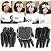 Molefi Brazilian Funmi Hair Curly Weave 3 Bundles with Lace Closure Spiral Curl Hair Bundles with 4x4 Closure 100% Human Hair Extensions 50g/pc Natural Black (8 8 8 +8)