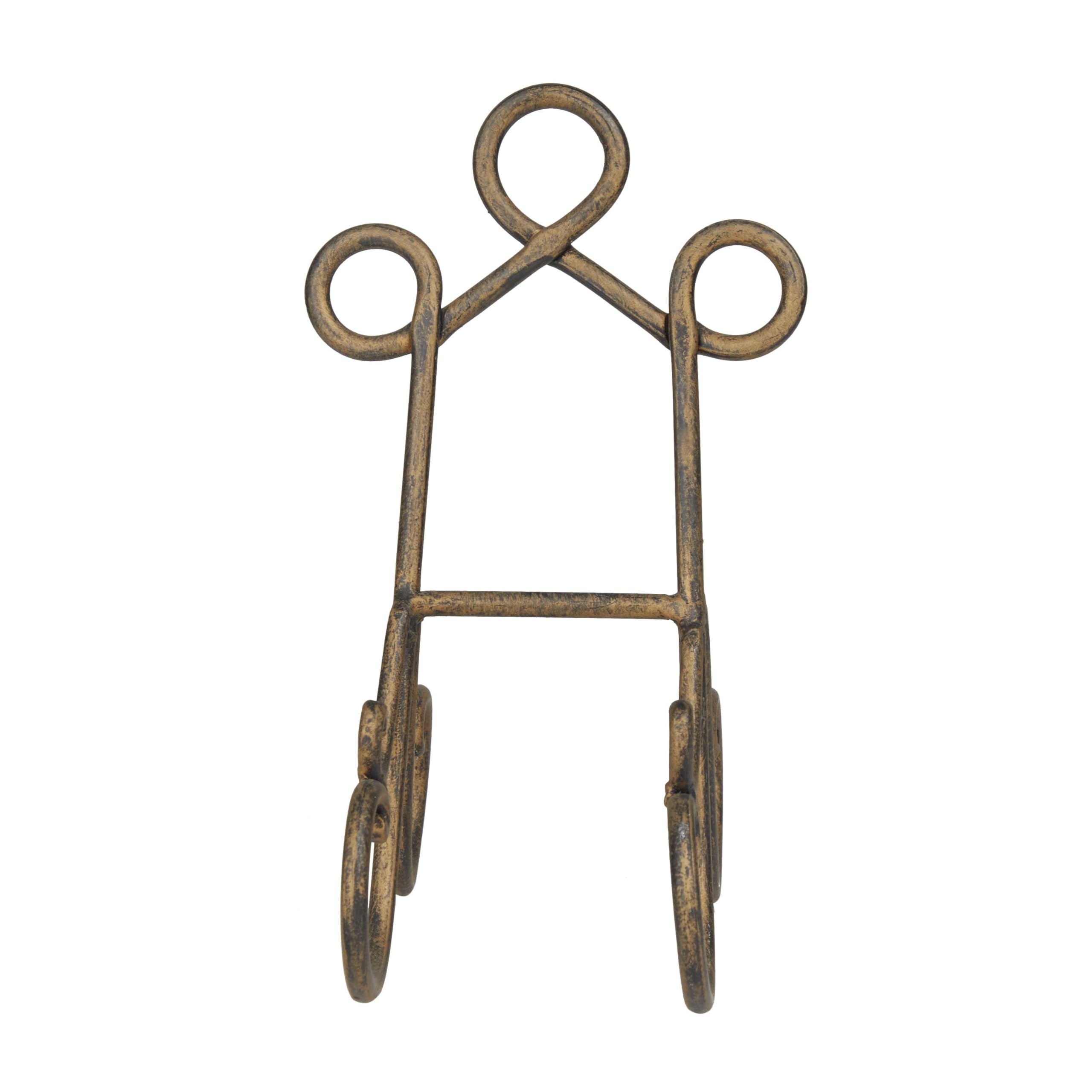 Photo 1 of Deco 79 Metal Display Easel Scroll Tabletop Easel, Display Stand 5" x 8" x 9", Brown
