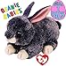 TY Beanie Babies 2018 Easter Bunnies Smokey (Grey) & Cotton (White) Gift Set Basket Bundle with Bonus 