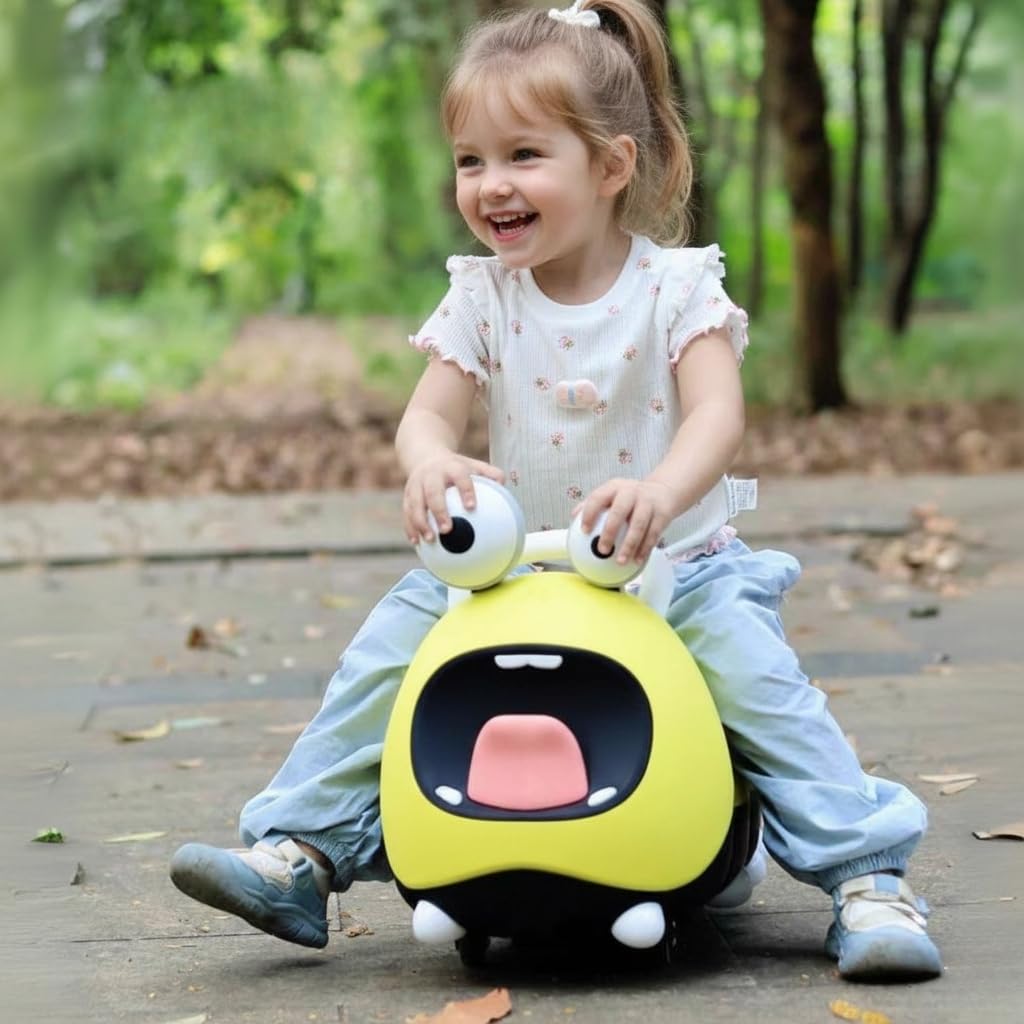 3in1 Rutschfahrzeug Babyroller + Schaukeltier + Balancierbrett, Yoyo Babyrutscher Rutschauto Geschenke ab 10 Monaten, PP Material, BPA-frei, max. 30kg, Gelb 3