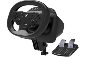 DOYO Gaming Racing Wheel and Pedals, 270 Degree Wireless Bluetooth Steering Wheel with Dual-Vibration Motors, Pro Racing Whee