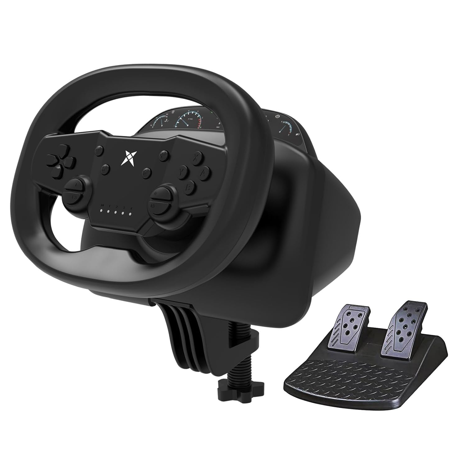 DOYO Gaming Steering Wheel with Pedals, 270 Degree Racing Wheel, Wireless Steering Wheel with Linear Trigger and Dual-Vibration Motors for Switch, PS4, PS3, iOS & Android Mobile Phones