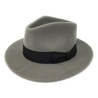Herren Handgefertigt 100% Premium Wollfilz Indiana Style Knautschfähig Fedora Hut - S, M, groß, XL, 2XL. Stoff Schutz behande