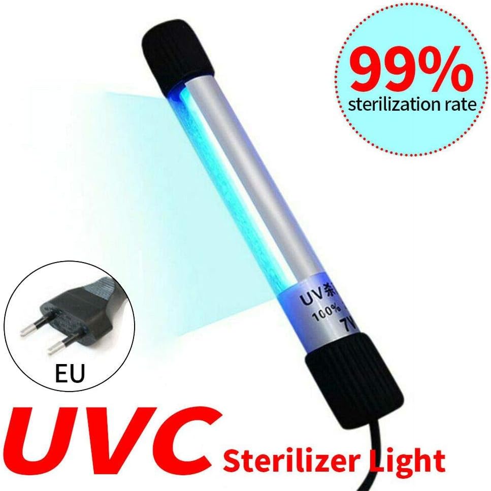Portable LED UV Disinfection Lamp Tube UVC Ozone Ultraviolet Sterilizer Germicidal Lights (11W, Plug: EU)